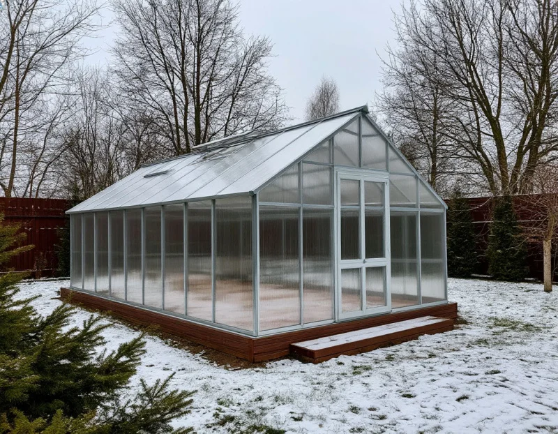 Как зимой установить теплицу из поликарбоната