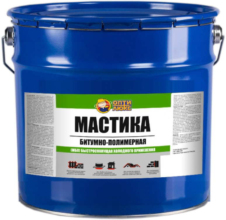 Мастика OPTILUX битумно-полимерная, 16 кг Мастика OPTILUX битумно-полимерная, 16 кг
