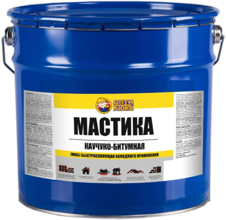 Мастика OPTILUX, каучуко-битумная, 10 кг Мастика OPTILUX, каучуко-битумная, 10 кг
