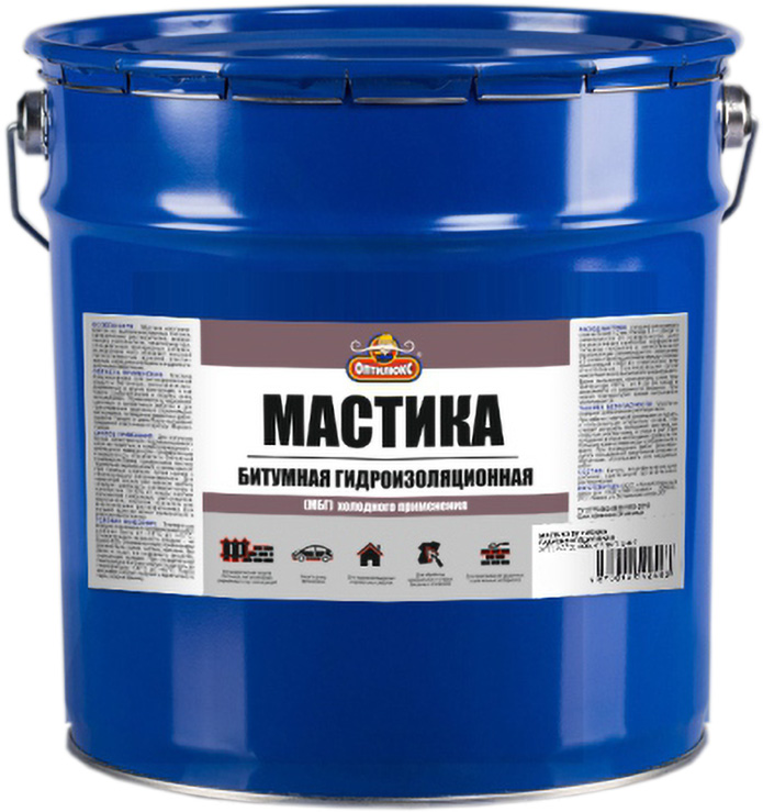 Мастика битумная гидроизоляционная, 10 кг, ОПТИЛЮКС