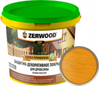 Защитно-декоративное покрытие ZERWOOD ZDP аквалазурь, калужница, 0.9 кг