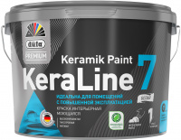 Краска моющаяся Dufa Premium KeraLine Keramik Paint 7 для стен и потолков, матовая, белая, база 3, 9 л