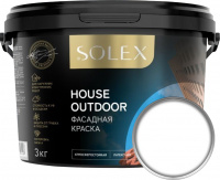 Краска фасадная SOLEX HOUSE OUTDOOR, латексная, 14 кг