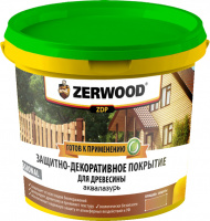 Защитно-декоративное покрытие ZERWOOD ZDP аквалазурь, палисандр, 0.9 кг