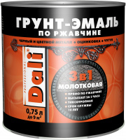 Грунт-эмаль по ржавчине 3-в-1 Молотковая, серый, 0,75 л, DALI